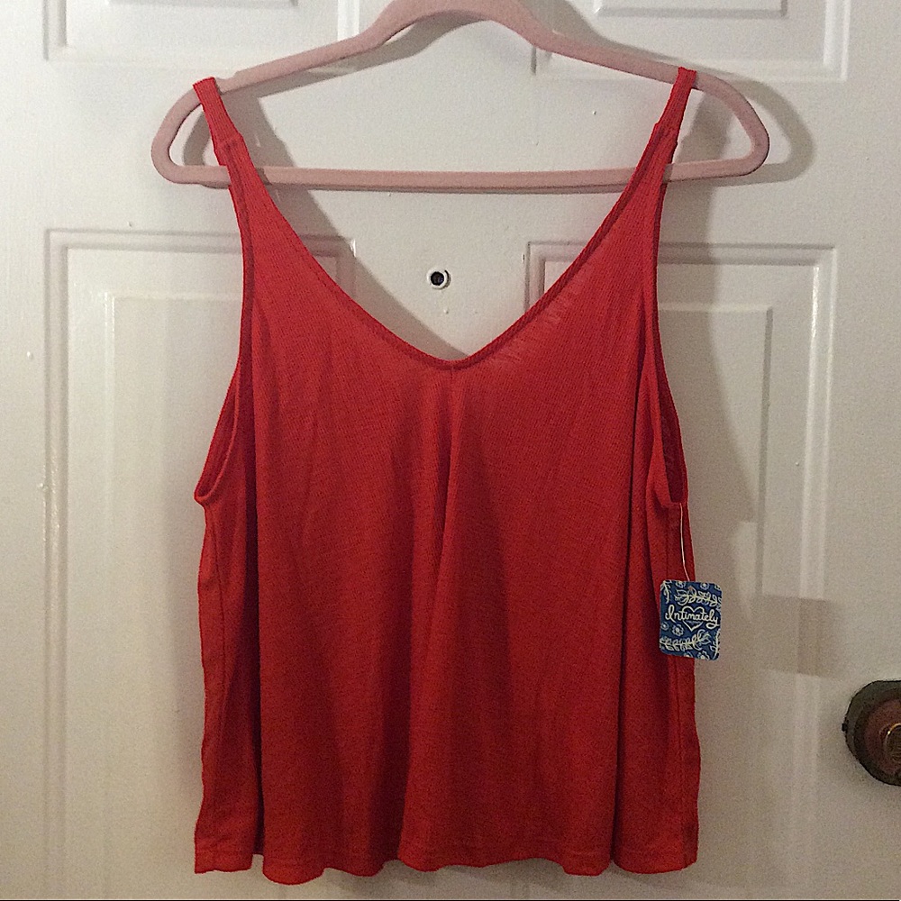 Free People Intimately Bright Red Top